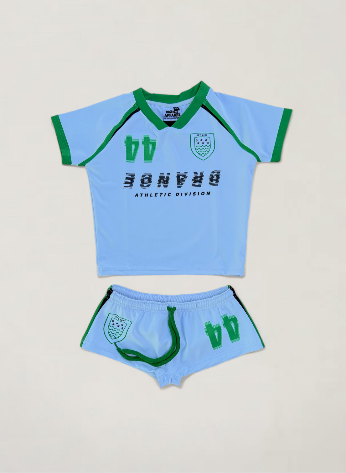 “Mirror Play” Shirt - White & Green