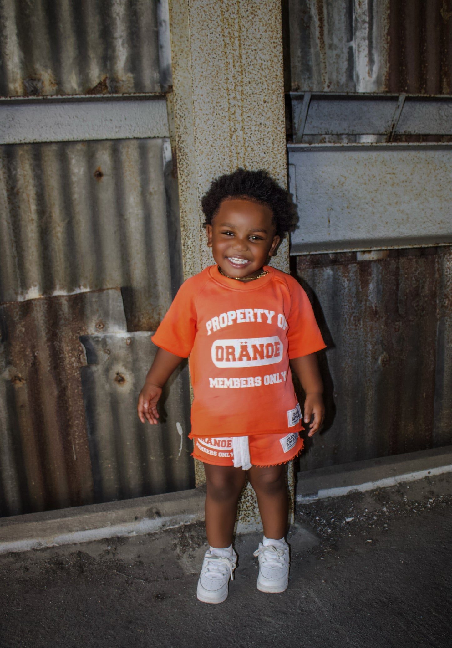 Members Only Shorts Set Toddler & Adult- Orange