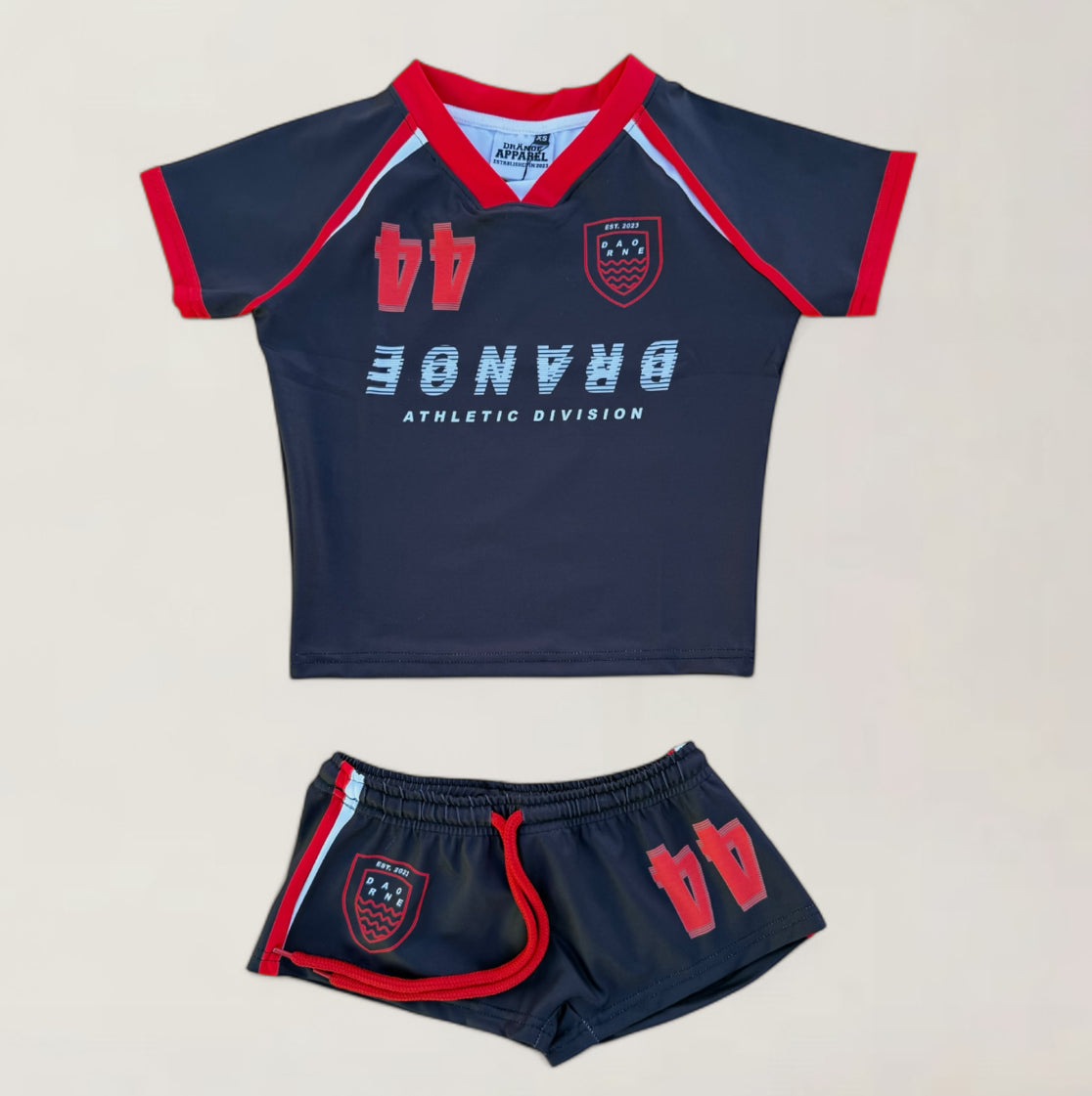 “Mirror Play” Shirt-Black & Red