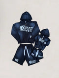 DRANOE ATHLETIC ZIP UP JACKET + SHORTS SET-BLACK (Adult & Kids)