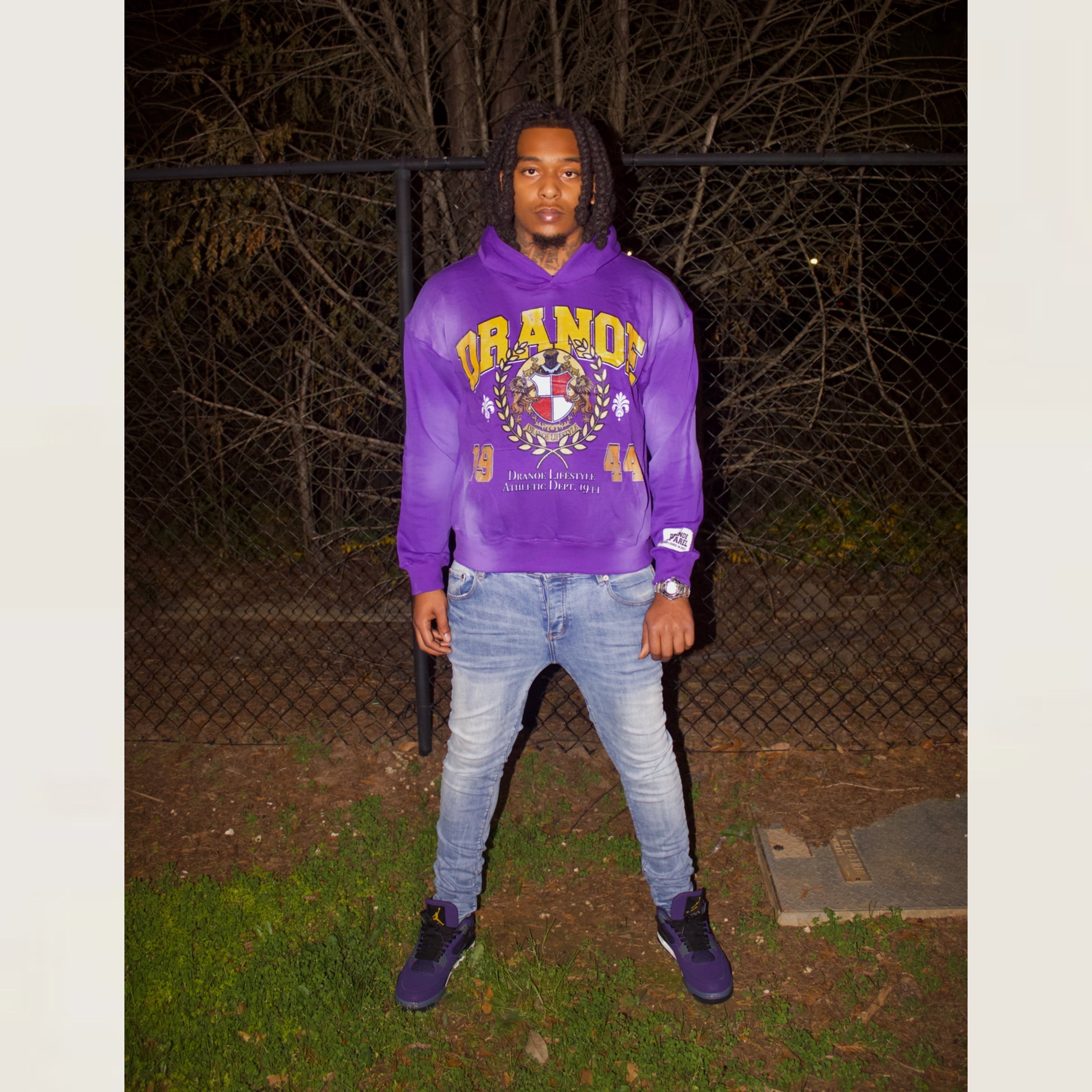 1944 ATHLETIC DEPT HOODIE-PURPLE