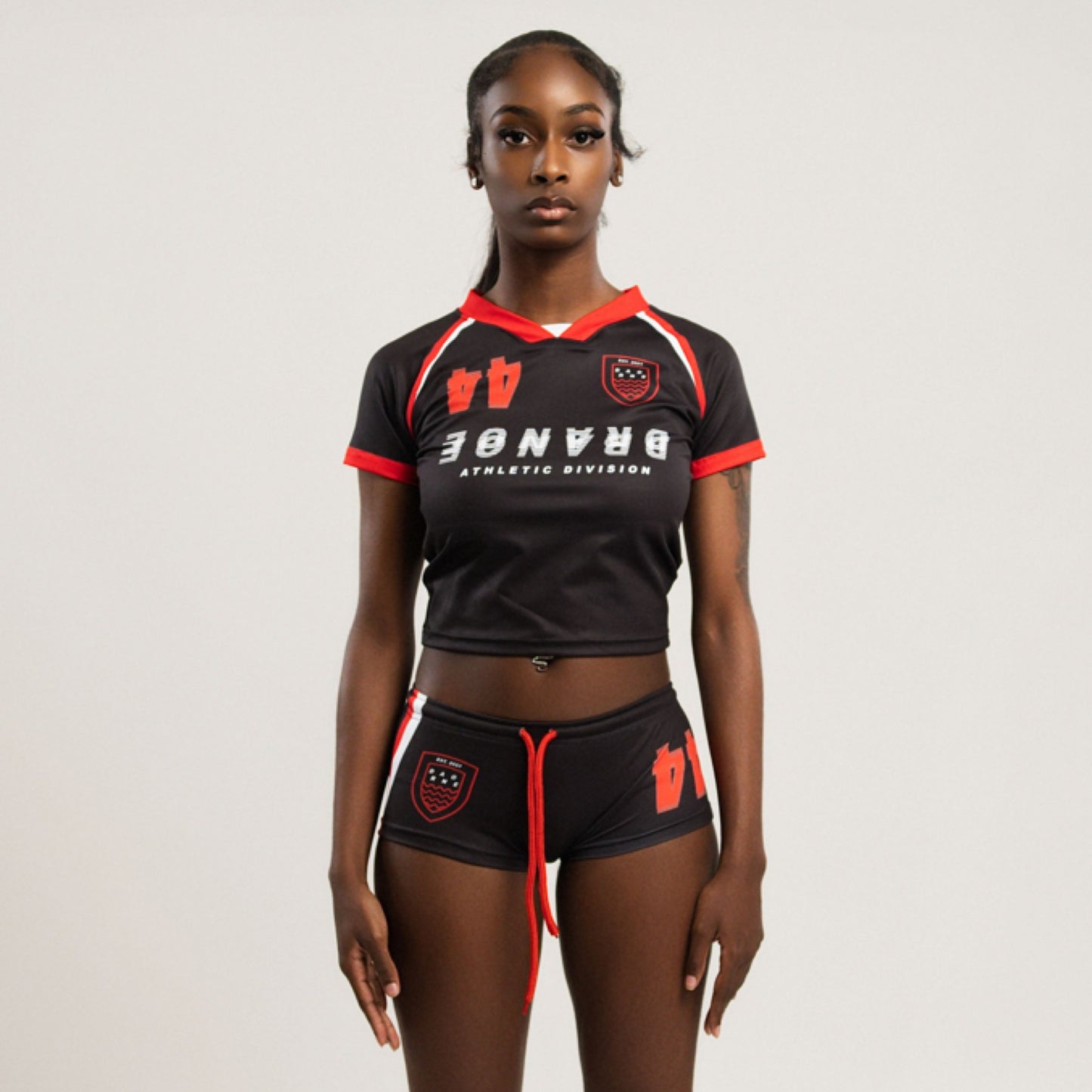 “Mirror Play” Shorts- Black & Red